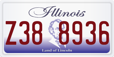 IL license plate Z388936