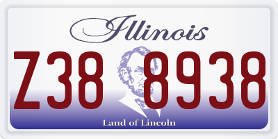 IL license plate Z388938