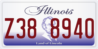 IL license plate Z388940