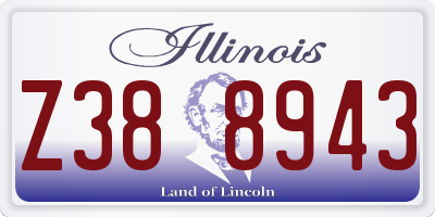 IL license plate Z388943