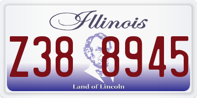 IL license plate Z388945
