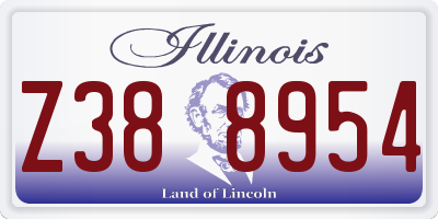 IL license plate Z388954