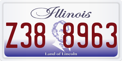 IL license plate Z388963