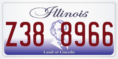 IL license plate Z388966