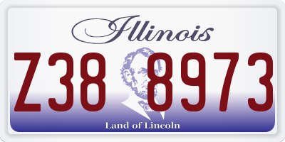 IL license plate Z388973