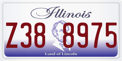 IL license plate Z388975