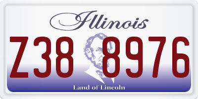 IL license plate Z388976