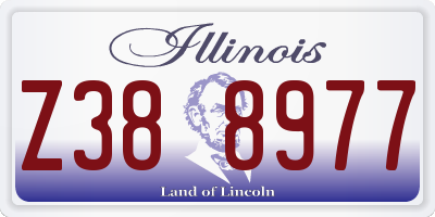IL license plate Z388977