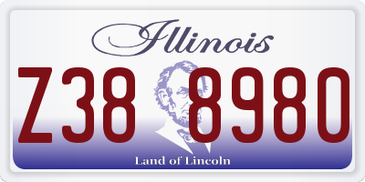 IL license plate Z388980