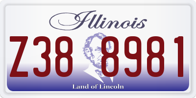 IL license plate Z388981
