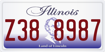 IL license plate Z388987
