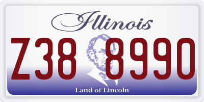 IL license plate Z388990