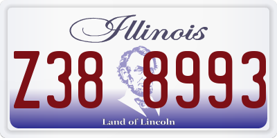 IL license plate Z388993