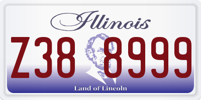 IL license plate Z388999