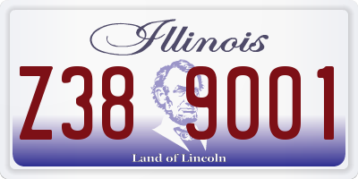 IL license plate Z389001