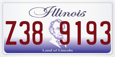 IL license plate Z389193