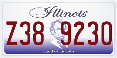 IL license plate Z389230