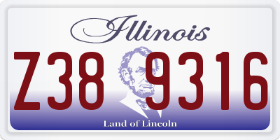 IL license plate Z389316