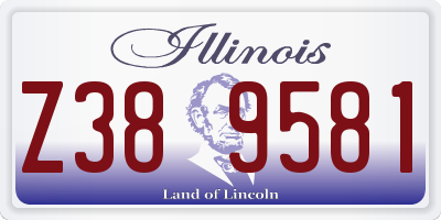 IL license plate Z389581