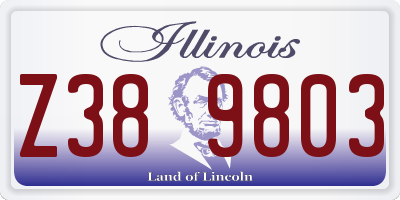 IL license plate Z389803