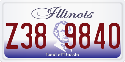 IL license plate Z389840