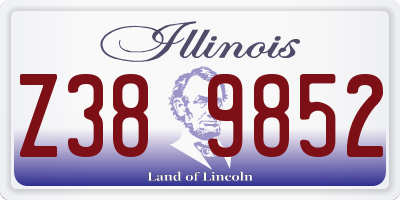 IL license plate Z389852