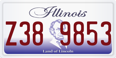 IL license plate Z389853