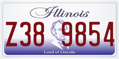 IL license plate Z389854