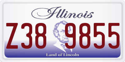 IL license plate Z389855