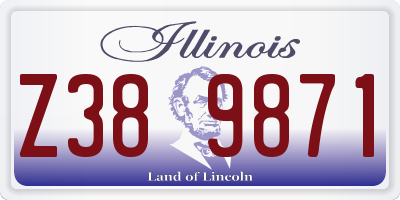 IL license plate Z389871