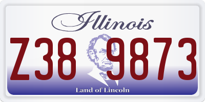 IL license plate Z389873
