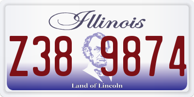 IL license plate Z389874