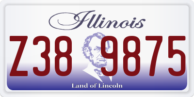 IL license plate Z389875