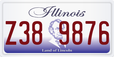 IL license plate Z389876