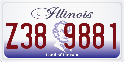 IL license plate Z389881