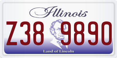 IL license plate Z389890