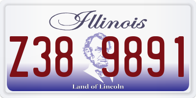 IL license plate Z389891