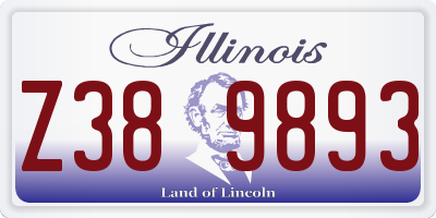 IL license plate Z389893