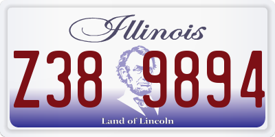 IL license plate Z389894