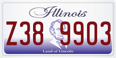 IL license plate Z389903