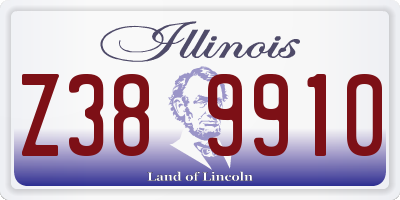IL license plate Z389910