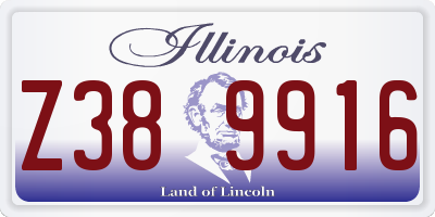 IL license plate Z389916