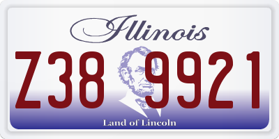 IL license plate Z389921