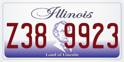 IL license plate Z389923
