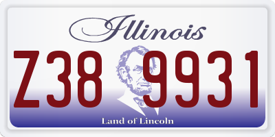 IL license plate Z389931