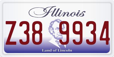 IL license plate Z389934