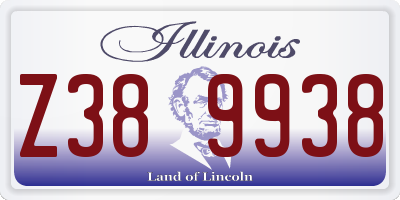 IL license plate Z389938