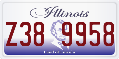 IL license plate Z389958