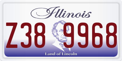 IL license plate Z389968