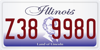 IL license plate Z389980